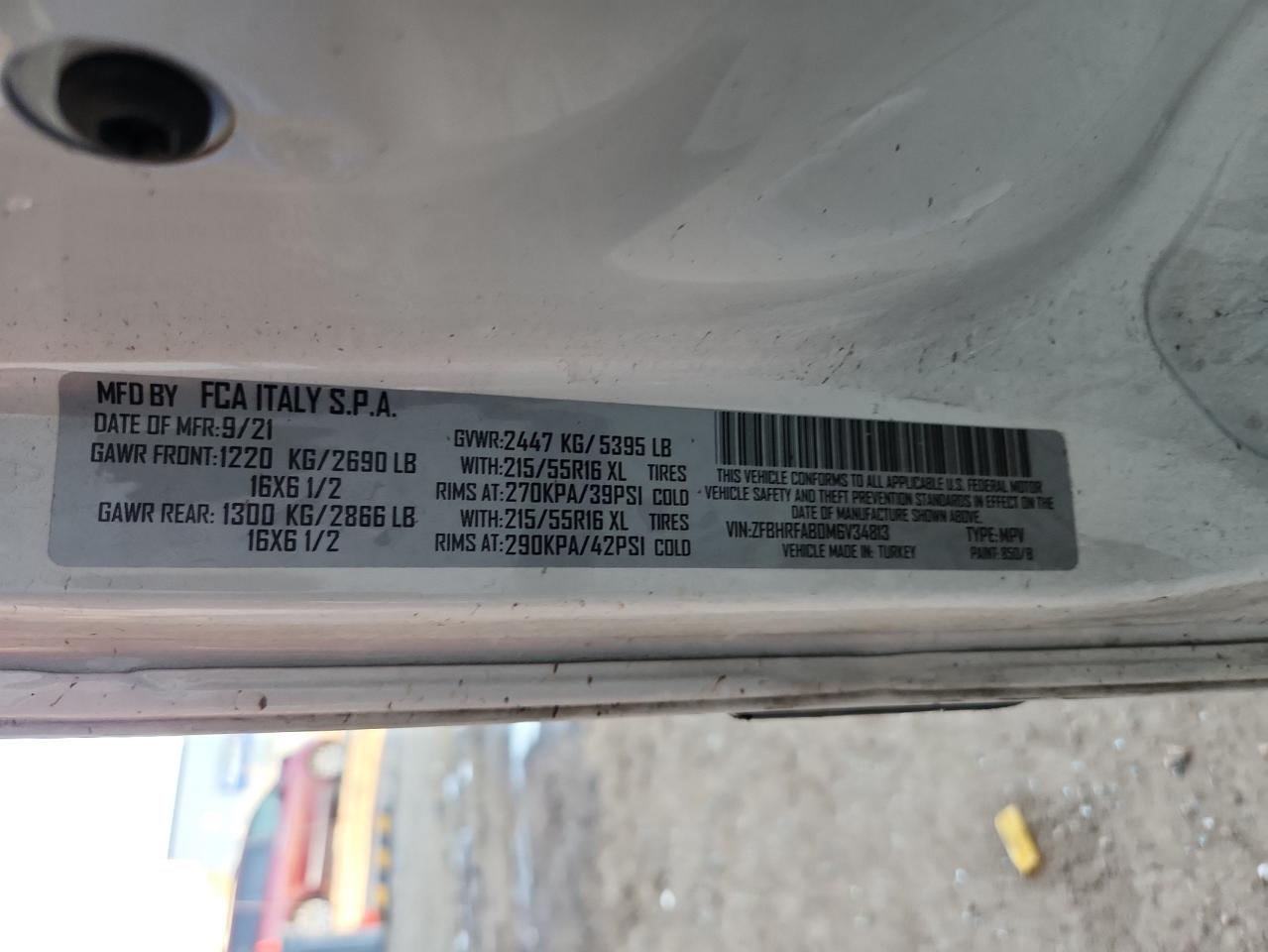 2021 Ram Promaster Delivery Van VIN: ZFBHRFAB0M6V34813 Lot: 90982945