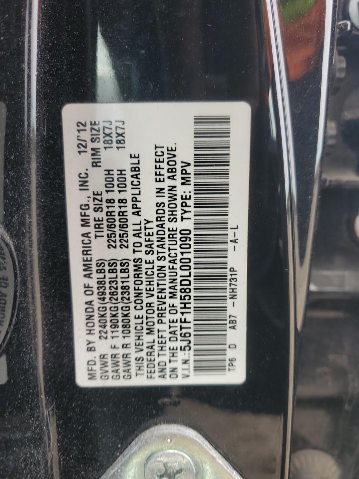 2013 Honda Crosstour Exl VIN: 5J6TF1H58DL001090 Lot: 92824555