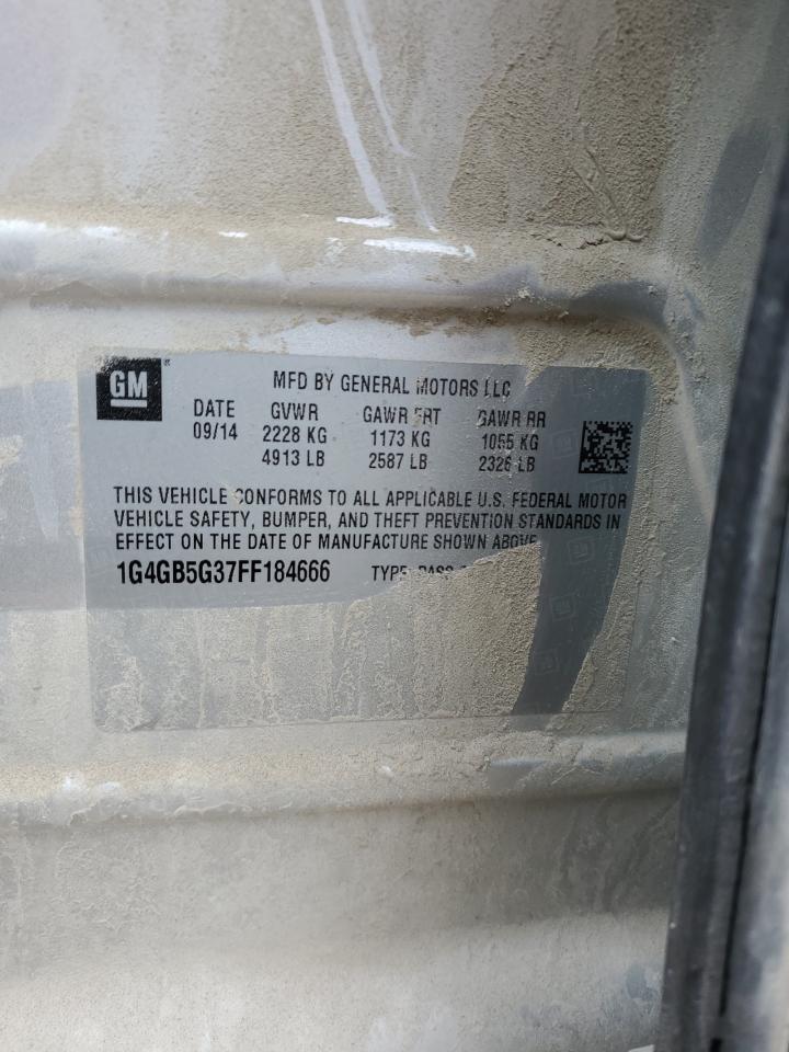 2015 Buick Lacrosse VIN: 1G4GB5G37FF184666 Lot: 92653785