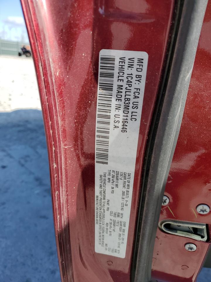 2021 Jeep Cherokee Latitude Plus VIN: 1C4PJLLB3MD116446 Lot: 91828205