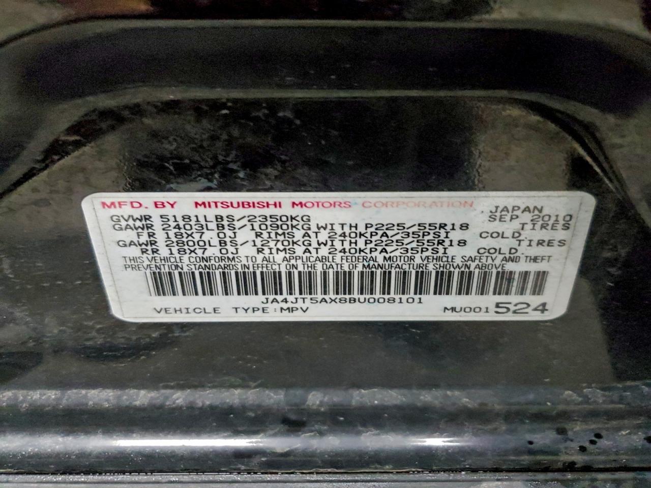 2011 Mitsubishi Outlander Gt VIN: JA4JT5AX8BU008101 Lot: 94123935