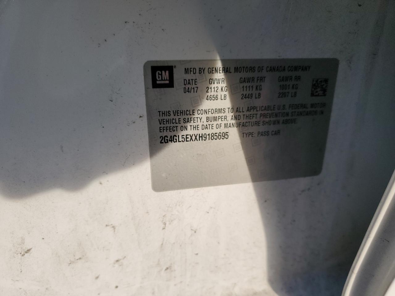 2017 Buick Regal Sport Touring VIN: 2G4GL5EXXH9185695 Lot: 92570235