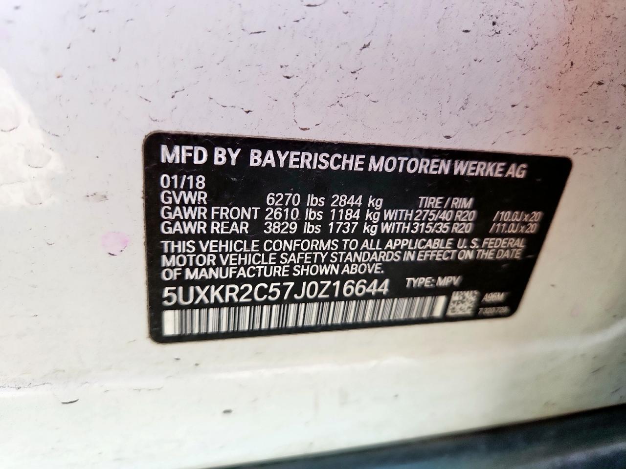 2018 BMW X5 Sdrive35I VIN: 5UXKR2C57J0Z16644 Lot: 92809385