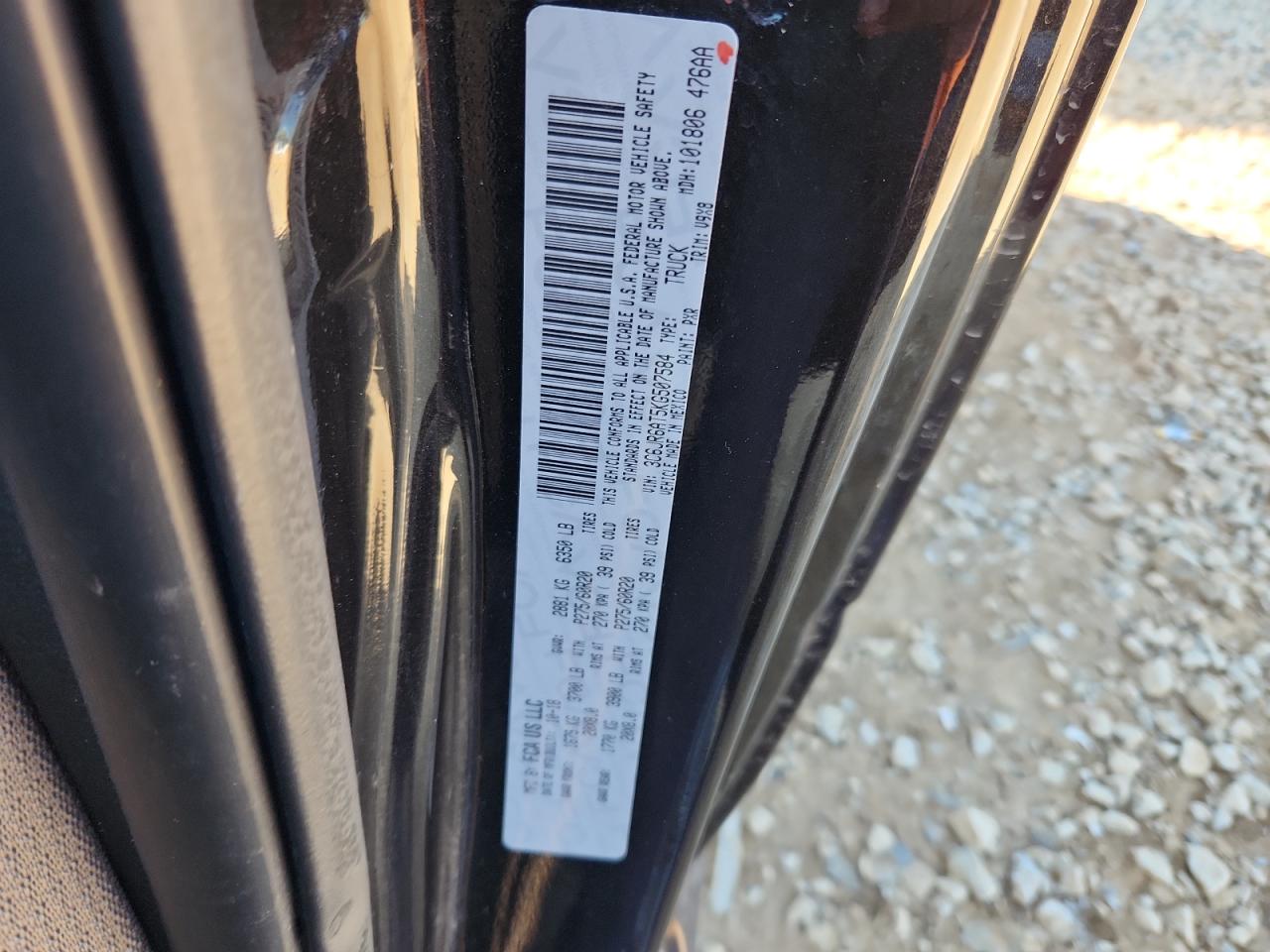 2019 Ram 1500 Classic Tradesman VIN: 3C6JR6AT5KG507584 Lot: 91593185