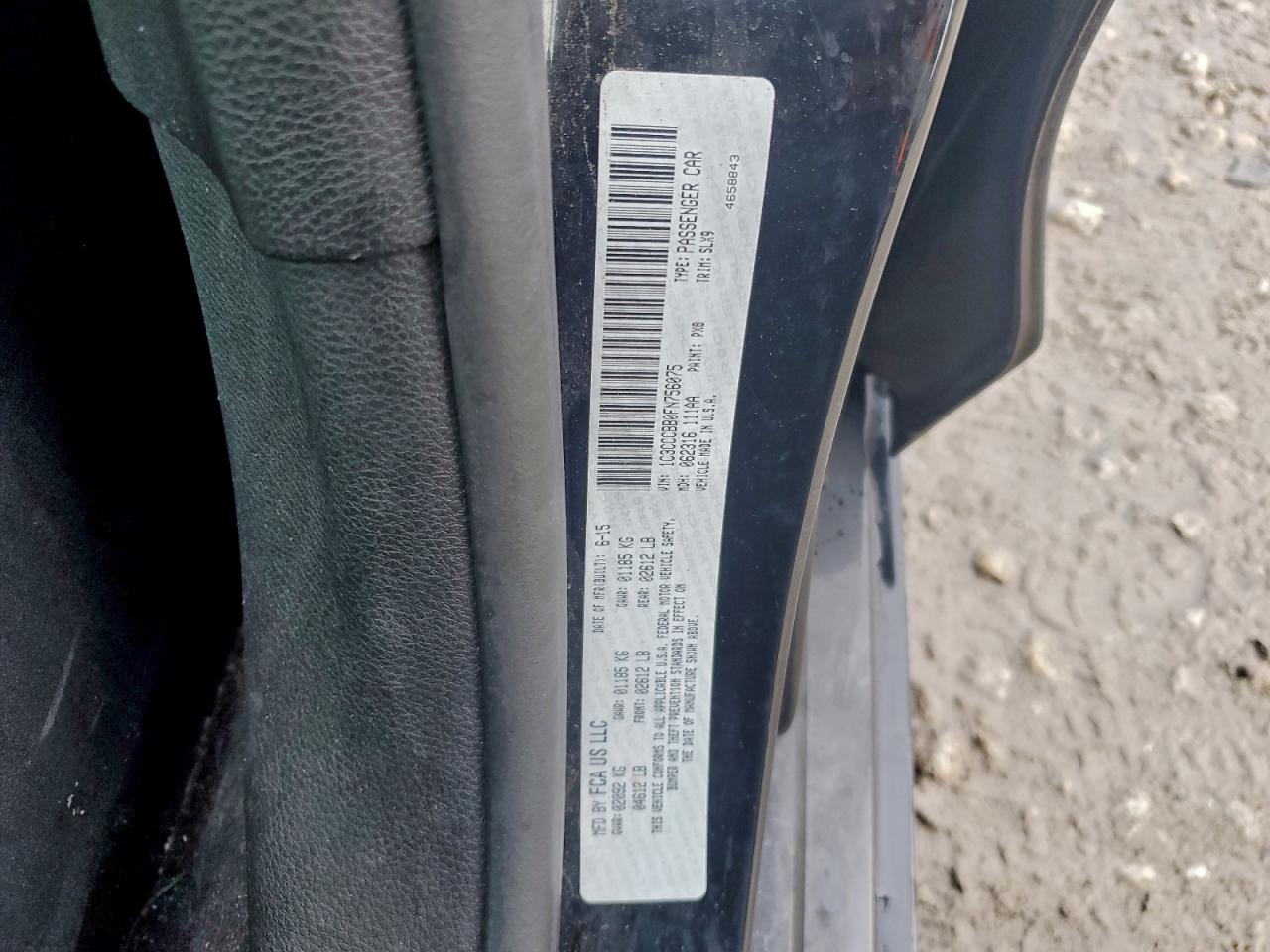 2015 Chrysler 200 S VIN: 1C3CCCBB0FN756075 Lot: 93922635