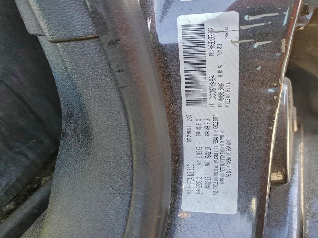 2015 Chrysler 200 Limited VIN: 1C3CCCAB7FN649994 Lot: 94180625