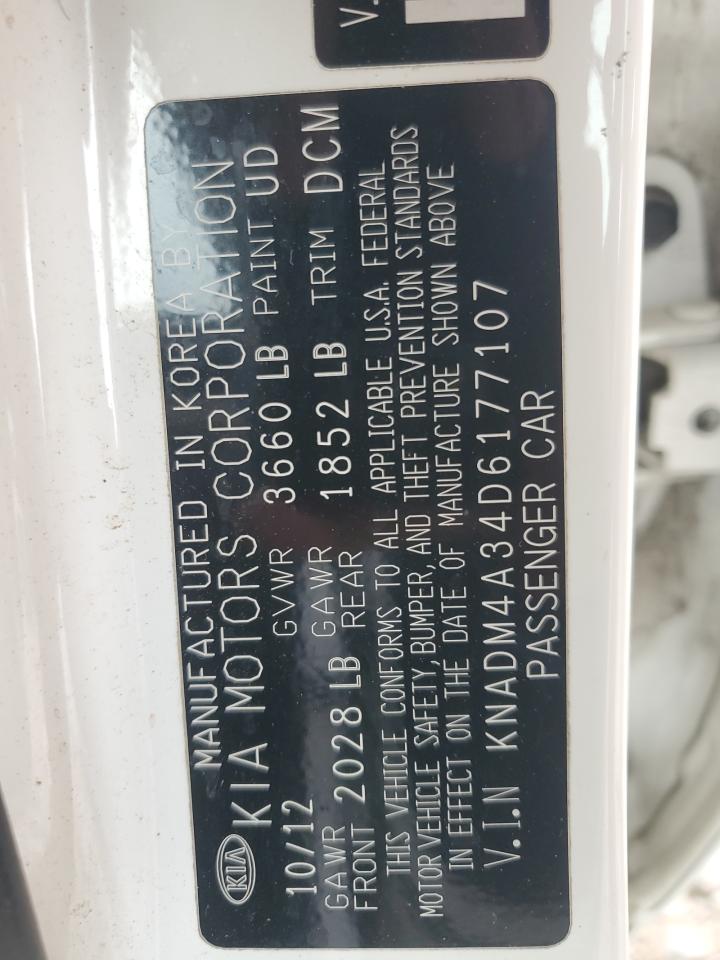 2013 Kia Rio Lx VIN: KNADM4A34D6177107 Lot: 93968185