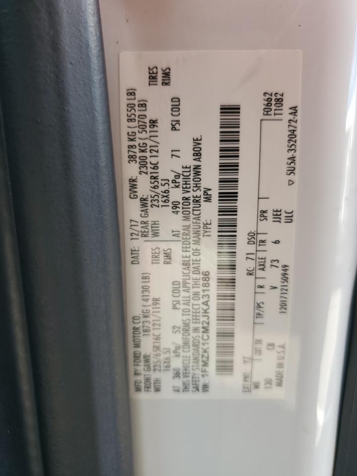 2018 Ford Transit T-150 VIN: 1FMZK1CM2JKA31886 Lot: 93318995