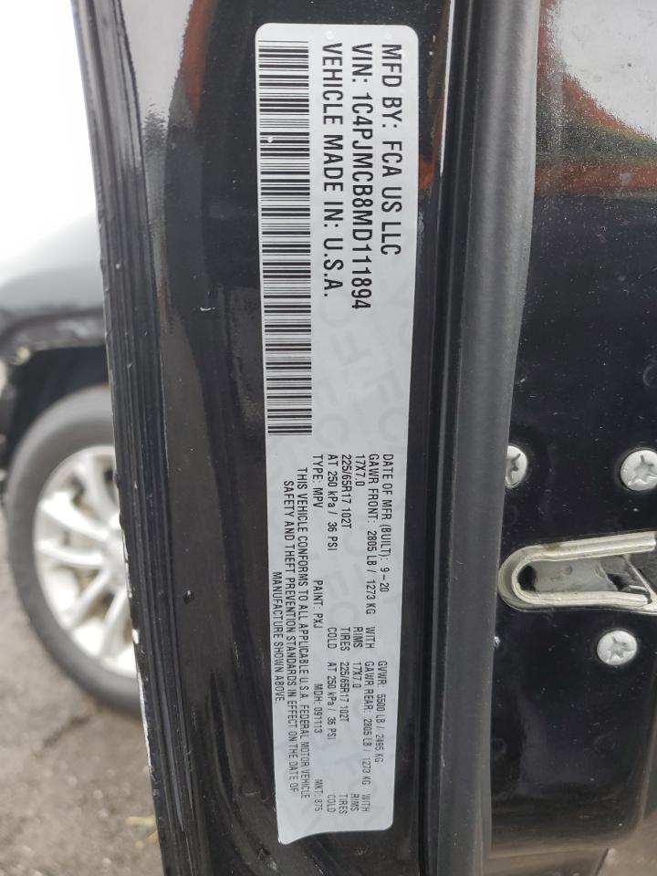 2021 Jeep Cherokee Latitude VIN: 1C4PJMCB8MD111894 Lot: 93045325