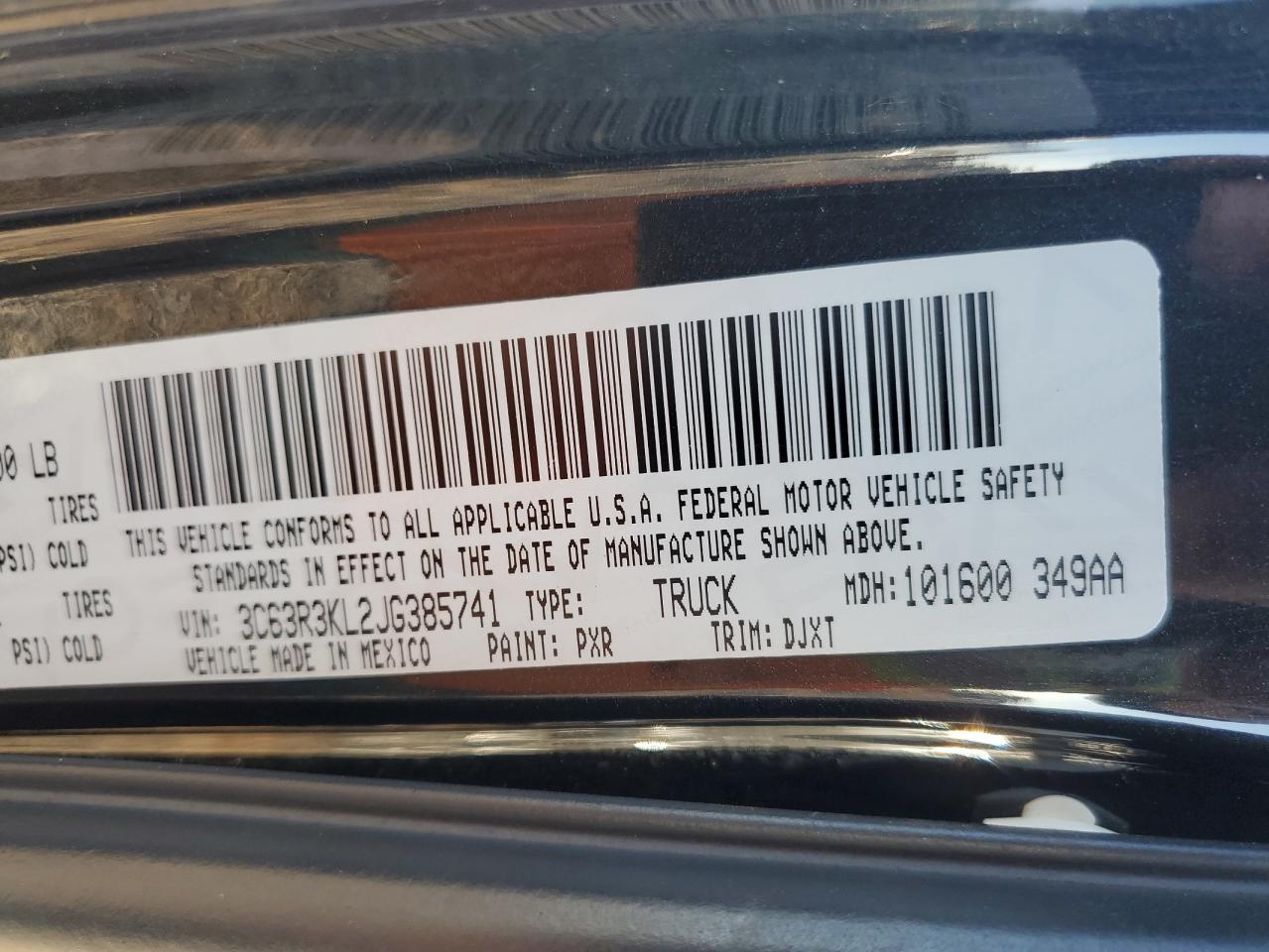 2018 Ram 3500 Longhorn VIN: 3C63R3KL2JG385741 Lot: 91727745