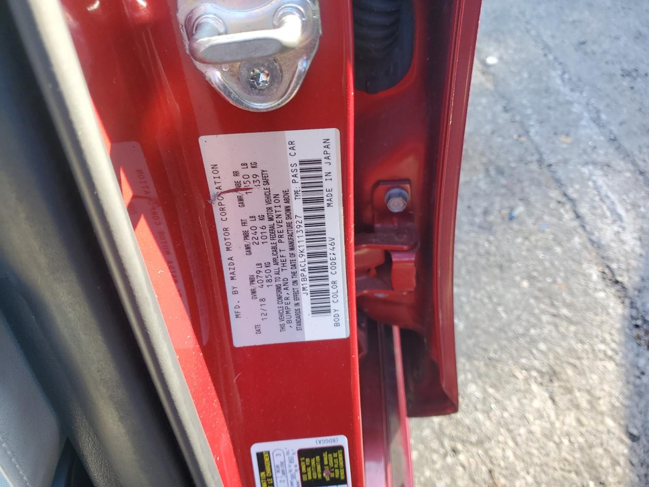 2019 Mazda 3 Preferred Plus VIN: JM1BPACL9K1113927 Lot: 92699125