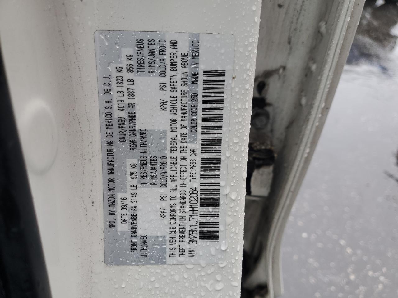 2017 Mazda 3 Sport VIN: 3MZBN1U71HM102064 Lot: 91303525