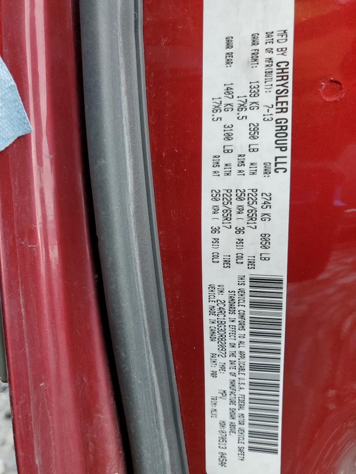 2013 Chrysler Town & Country Touring VIN: 2C4RC1BG3DR820972 Lot: 91468485