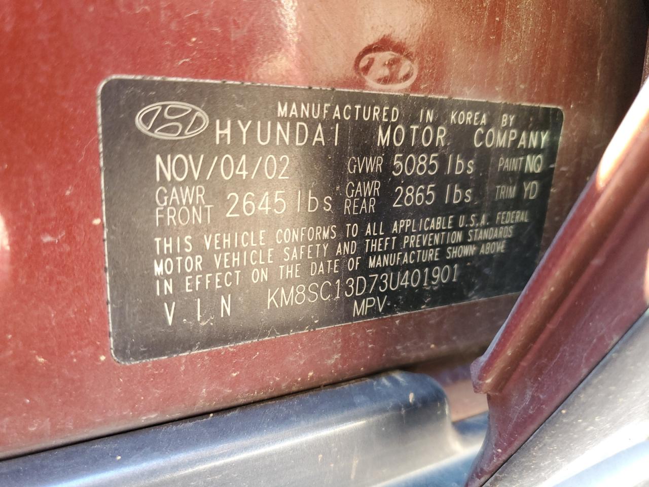 2003 Hyundai Santa Fe Gls VIN: KM8SC13D73U401901 Lot: 91467325