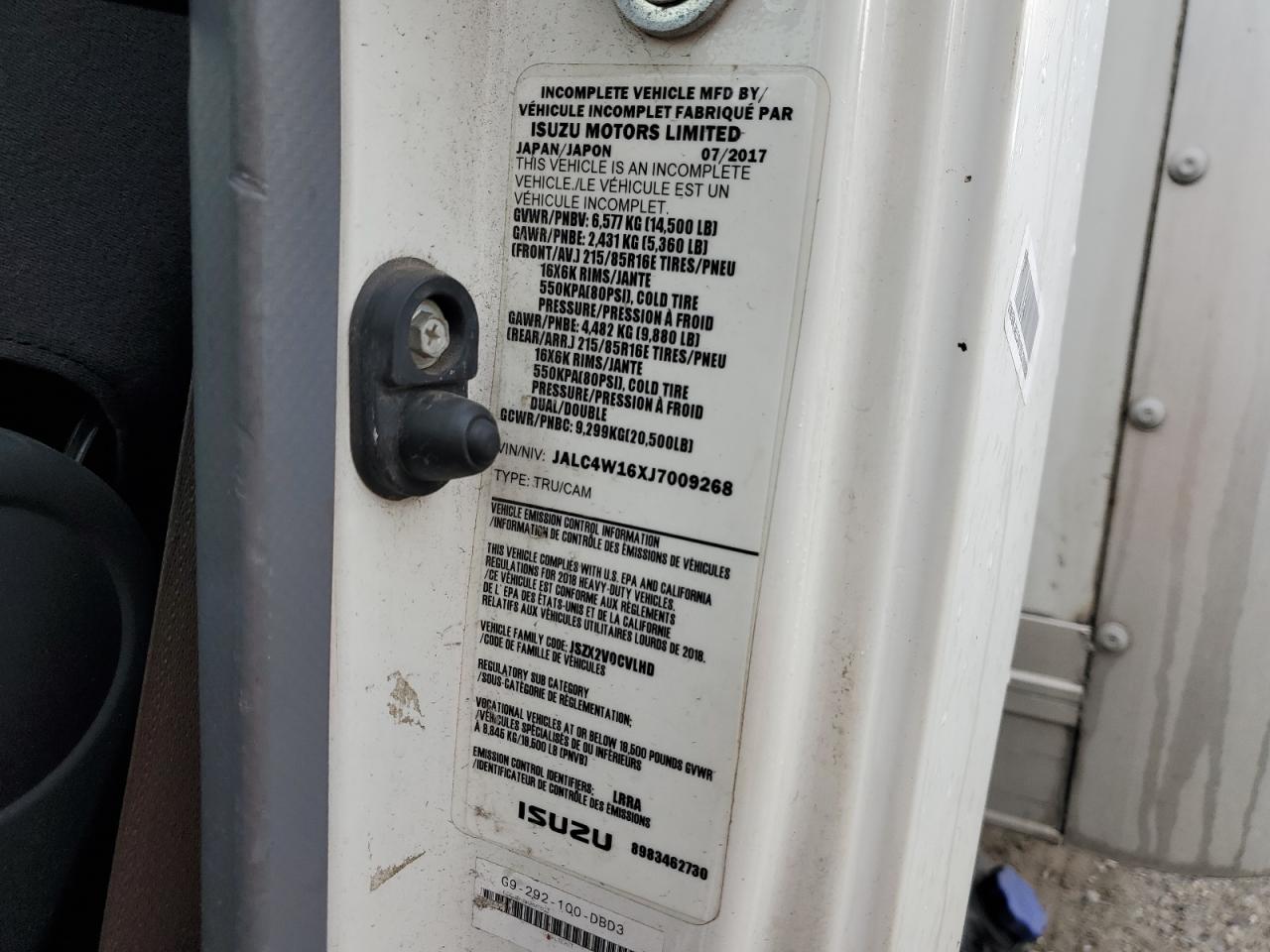 2018 Isuzu Npr Hd Box Truck VIN: JALC4W16XJ7009268 Lot: 91776935