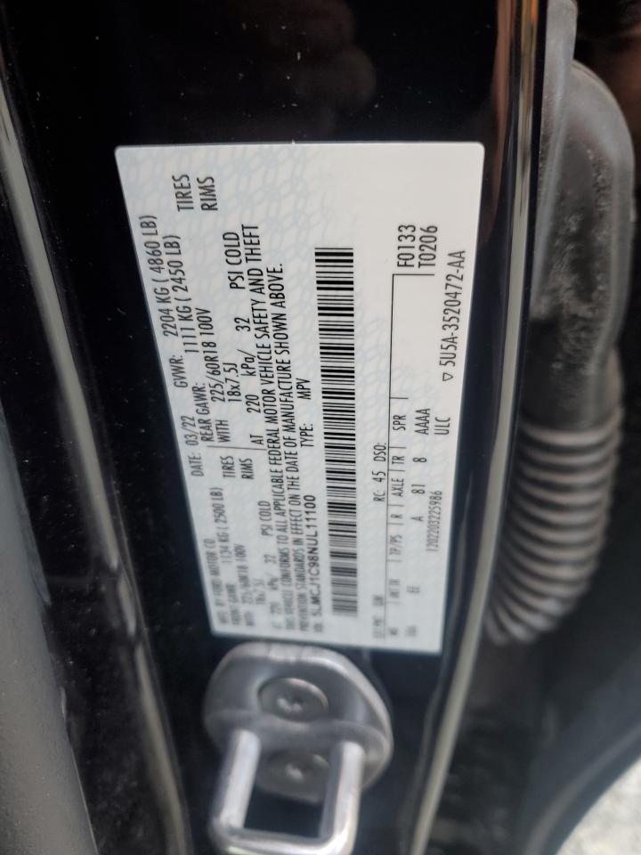 2022 Lincoln Corsair VIN: 5LMCJ1C98NUL11100 Lot: 92223565