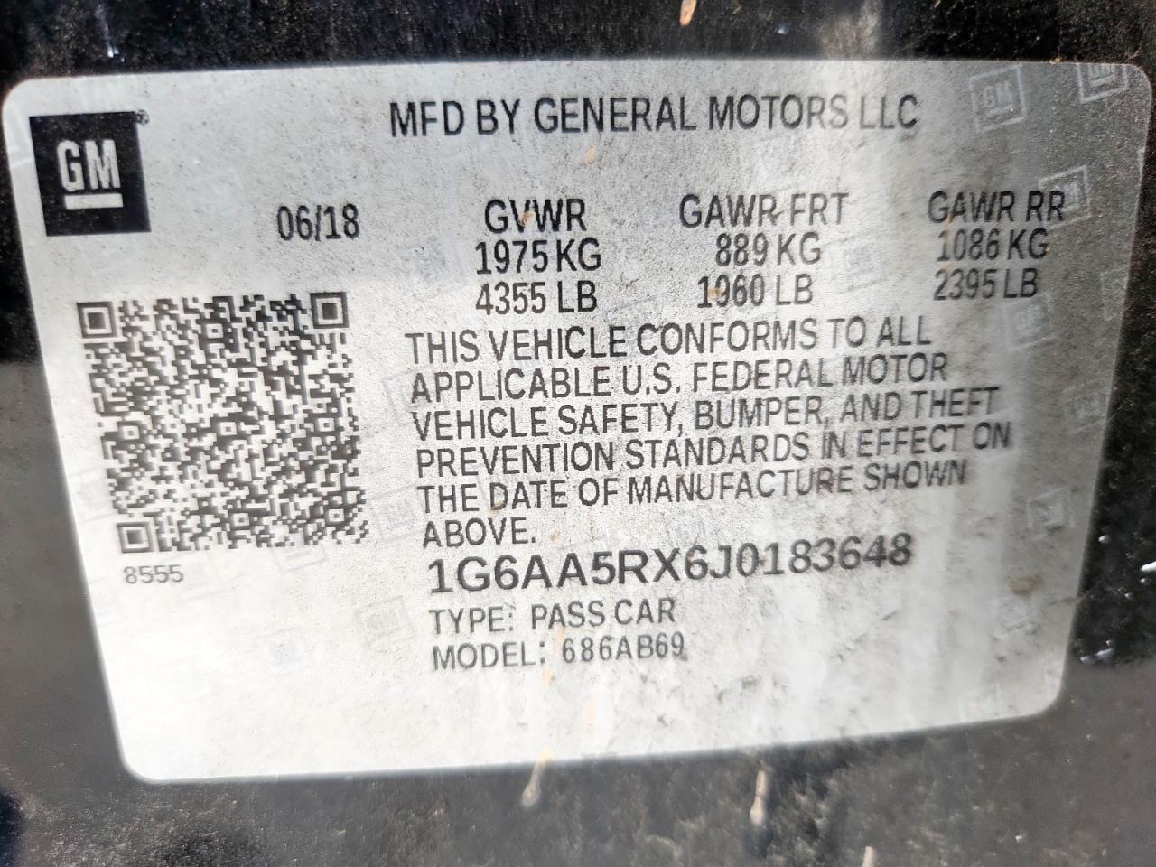 2018 Cadillac Ats VIN: 1G6AA5RX6J0183648 Lot: 86218085