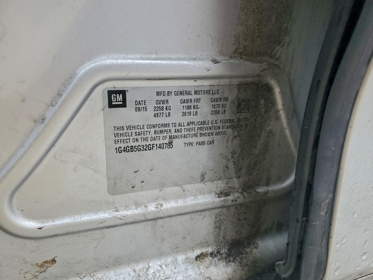 2016 Buick Lacrosse VIN: 1G4GB5G32GF140785 Lot: 94127645