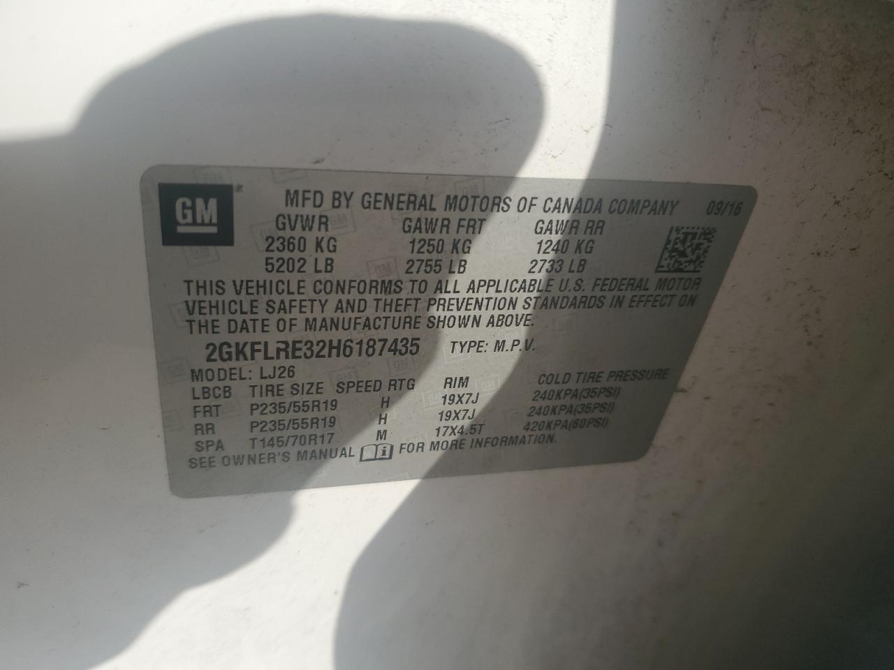 2017 GMC Terrain Denali VIN: 2GKFLRE32H6187435 Lot: 91779745