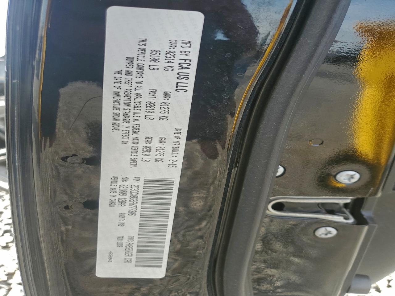 2015 Dodge Charger Se VIN: 2C3CDXBG9FH777306 Lot: 94086805