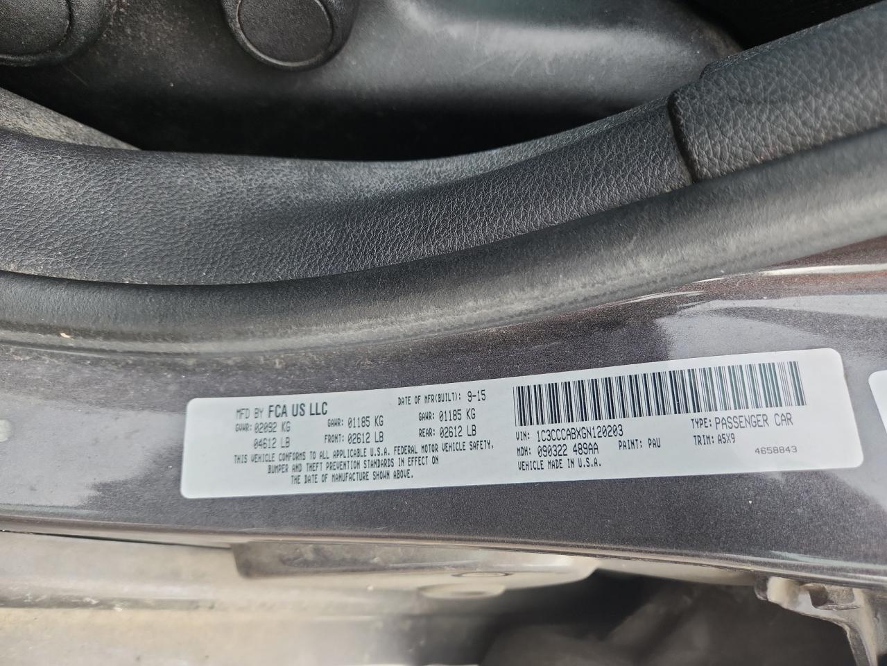 2016 Chrysler 200 Limited VIN: 1C3CCCABXGN120203 Lot: 92925595