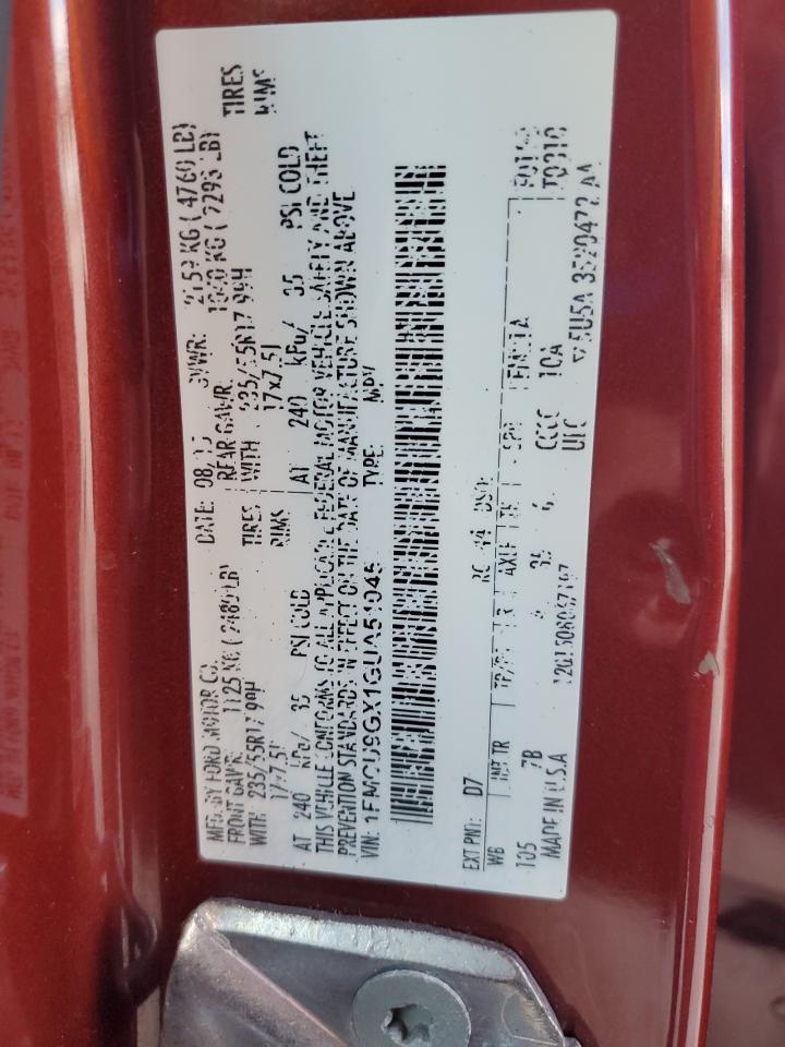 2016 Ford Escape Se VIN: 1FMCU9GX1GUA51045 Lot: 91873175