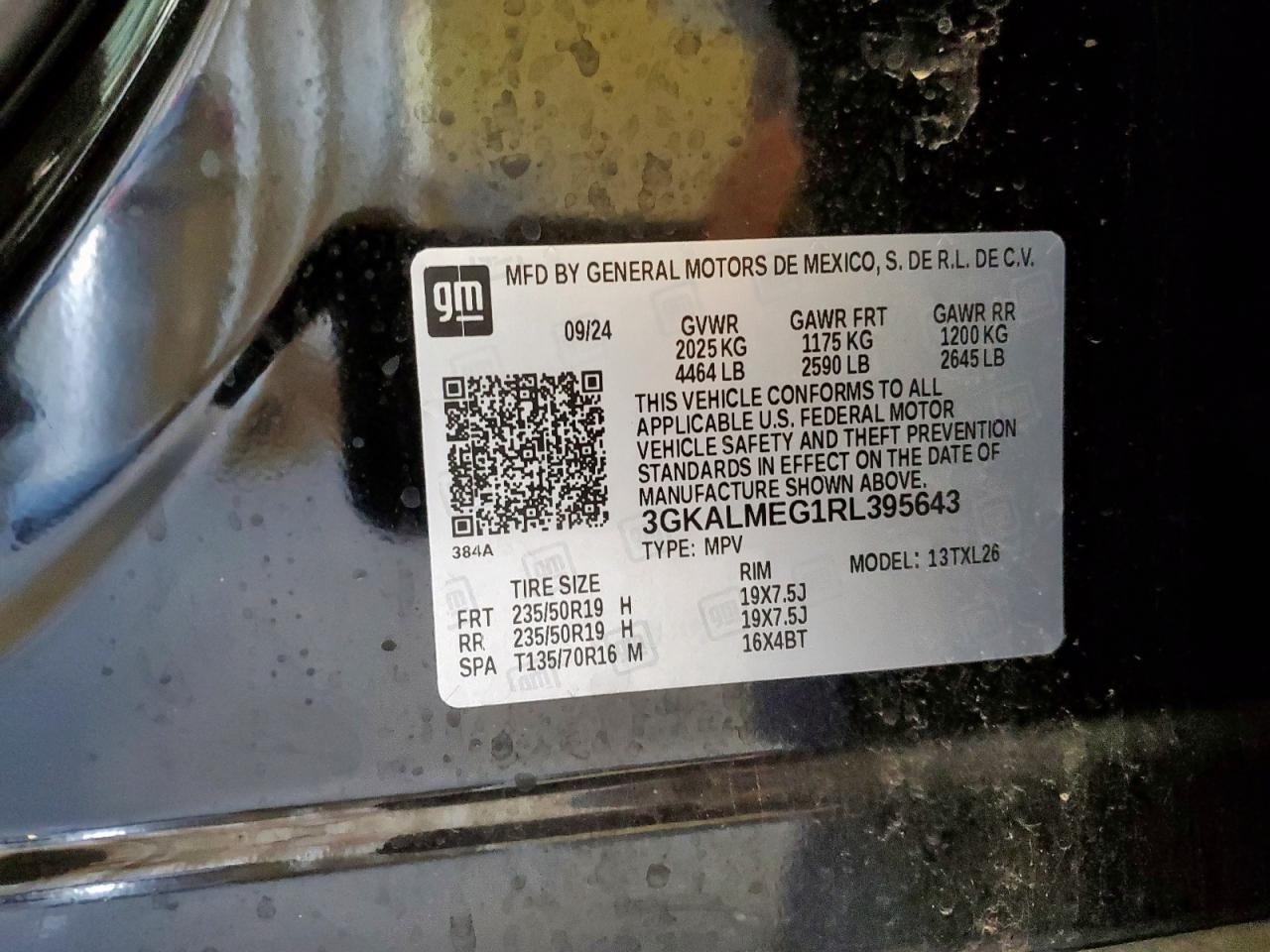 2024 GMC Terrain Sle VIN: 3GKALMEG1RL395643 Lot: 91248085