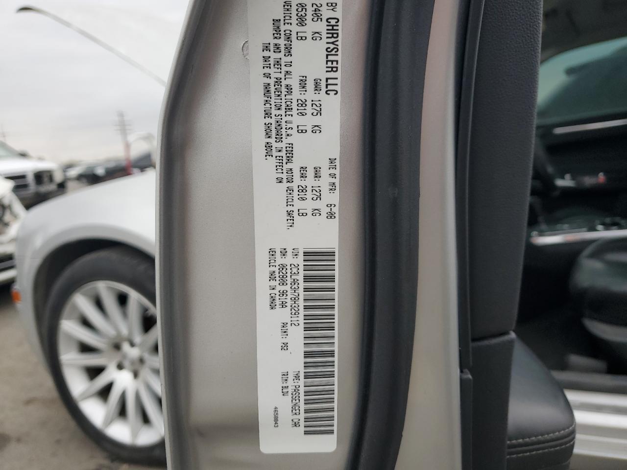 2008 Chrysler 300C VIN: 2C3LA63H78H329112 Lot: 92694625