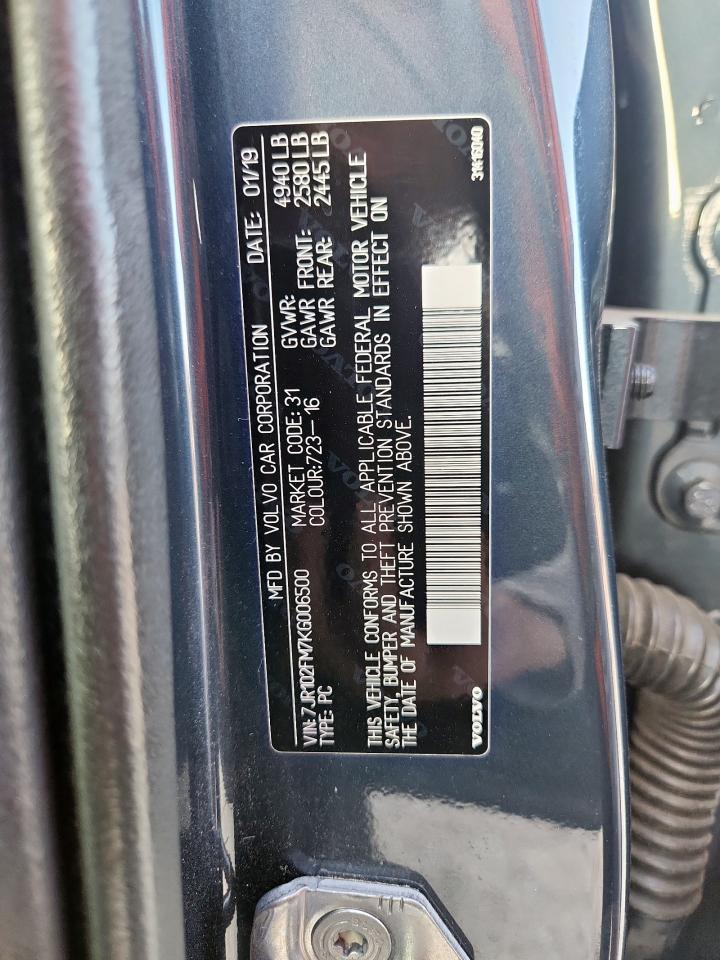 2019 Volvo S60 T5 R-Design VIN: 7JR102FM7KG006500 Lot: 93408415