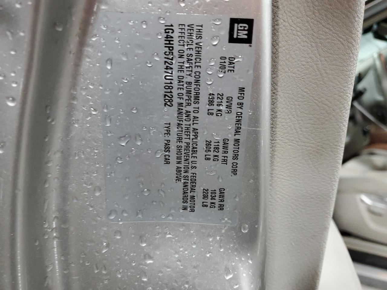 2007 Buick Lucerne Cx VIN: 1G4HP57247U181282 Lot: 92058835