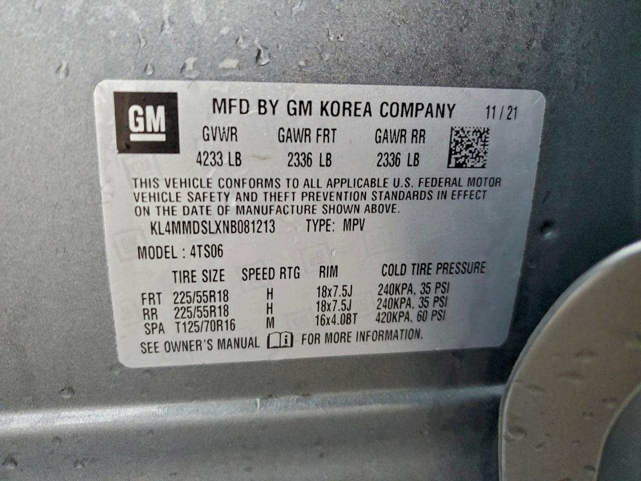 2022 Buick Encore Gx Select VIN: KL4MMDSLXNB081213 Lot: 94526075