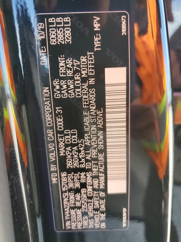 2020 Volvo Xc90 T6 Momentum VIN: YV4A22PK5L1570816 Lot: 90743975