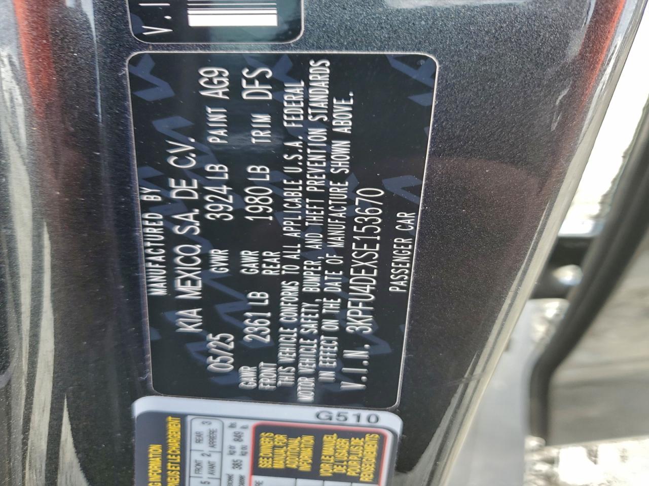 2025 Kia K4 Ex VIN: 3KPFU4DEXSE153670 Lot: 93866935