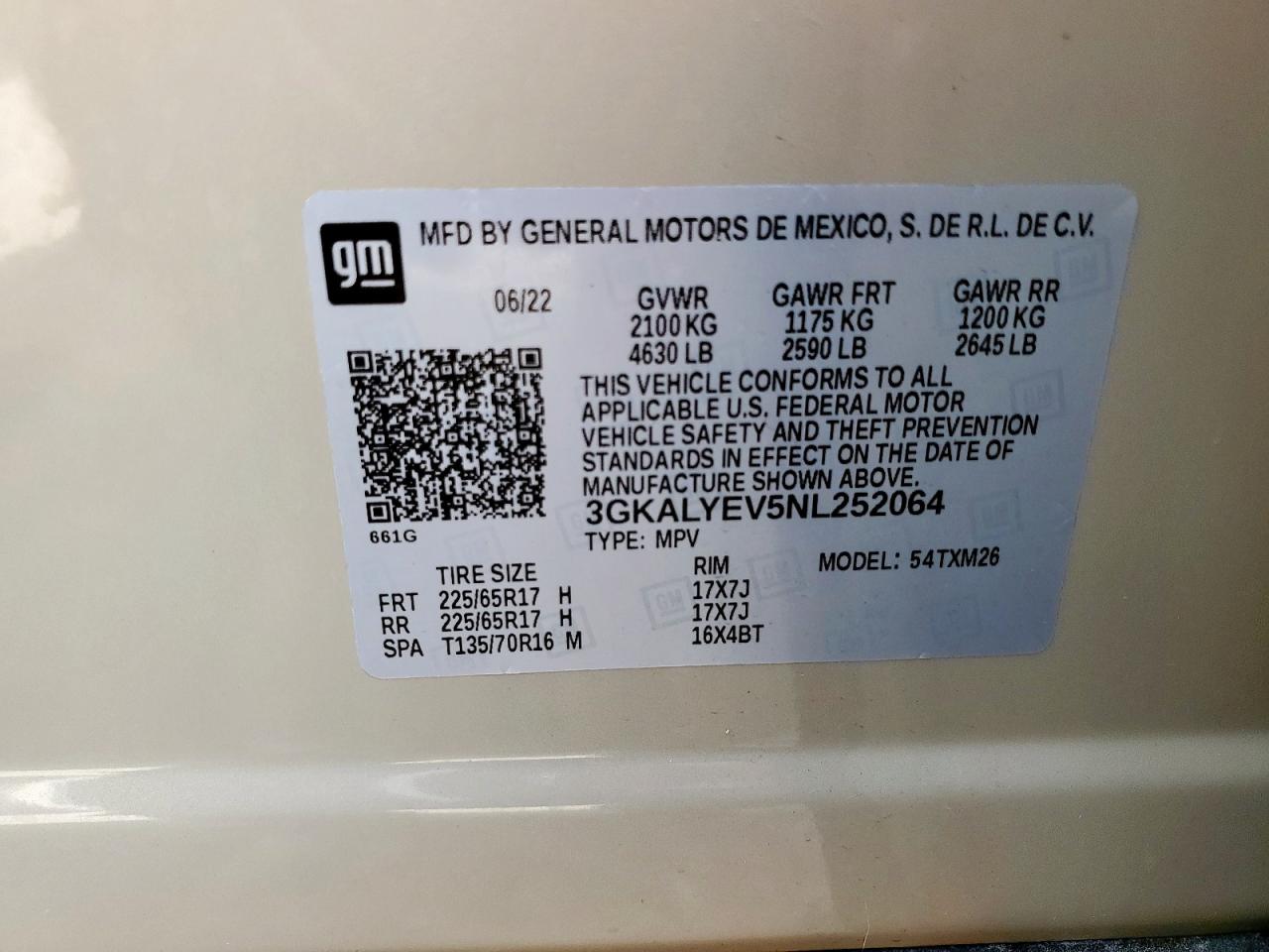 2022 GMC Terrain At4 VIN: 3GKALYEV5NL252064 Lot: 91737925