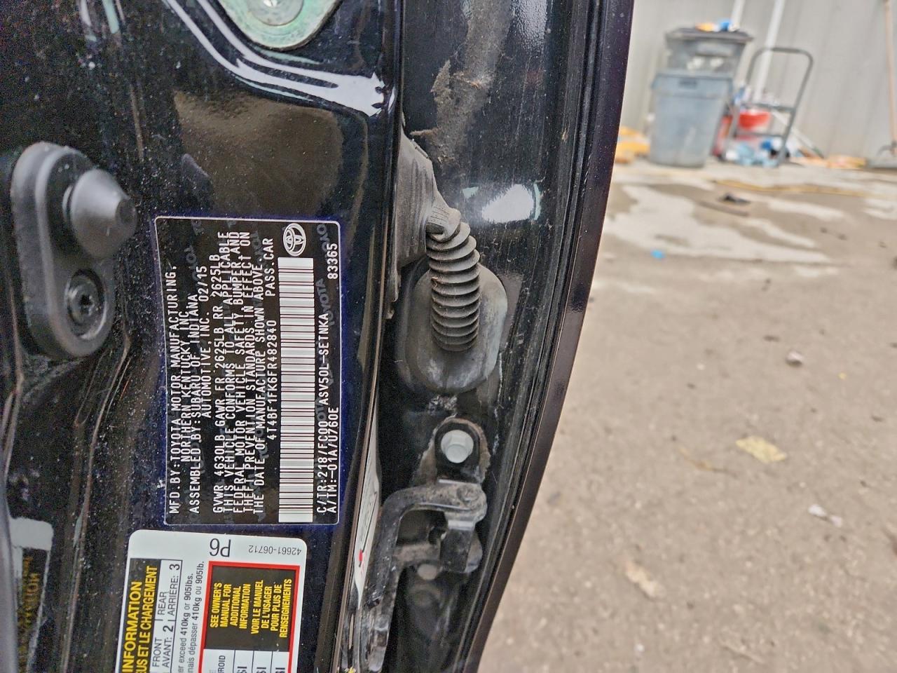 2015 Toyota Camry Le VIN: 4T4BF1FK6FR482840 Lot: 93939855