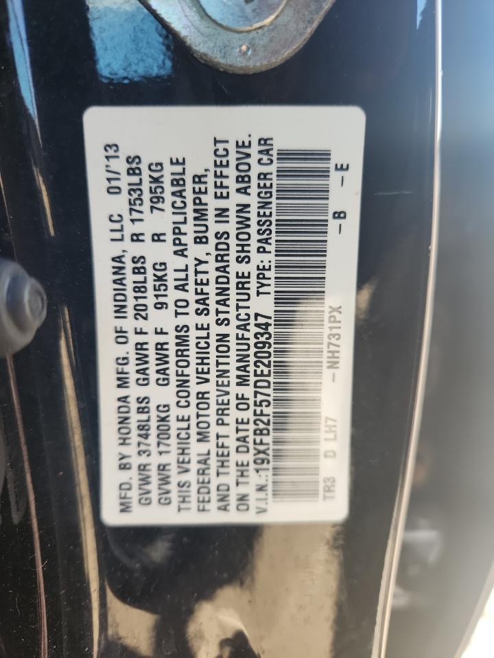 2013 Honda Civic Lx VIN: 19XFB2F57DE209347 Lot: 93190415