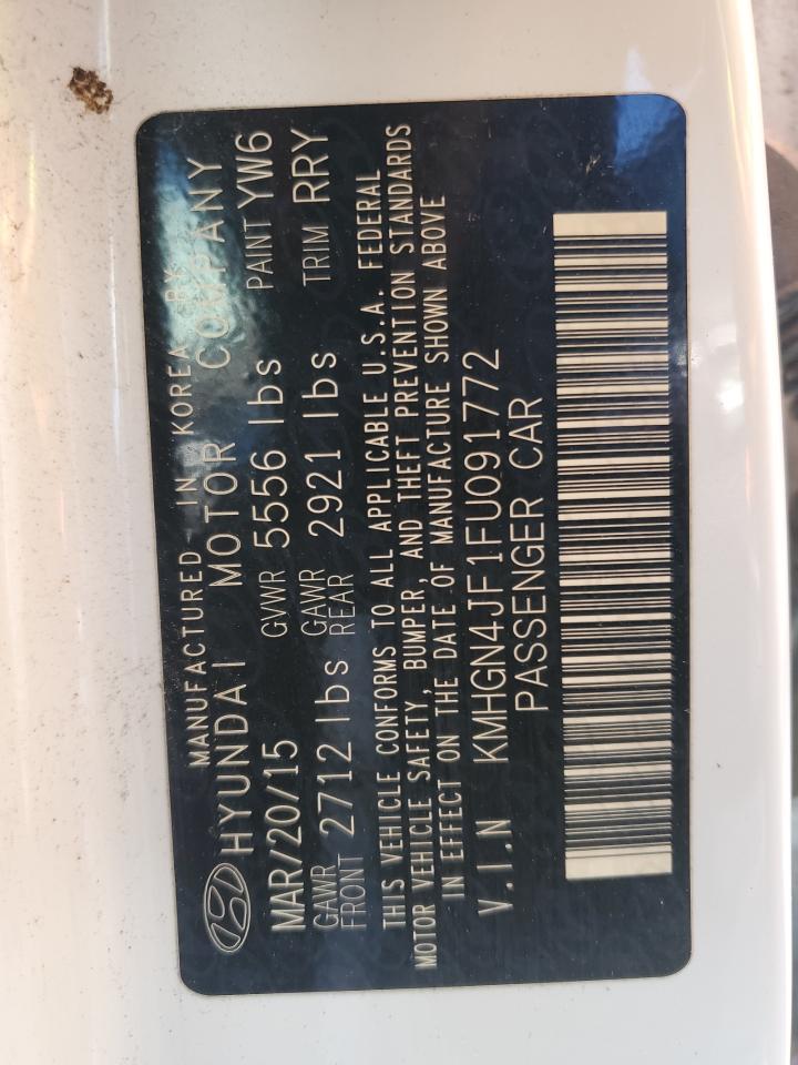 2015 Hyundai Genesis 5.0L VIN: KMHGN4JF1FU091772 Lot: 93089275