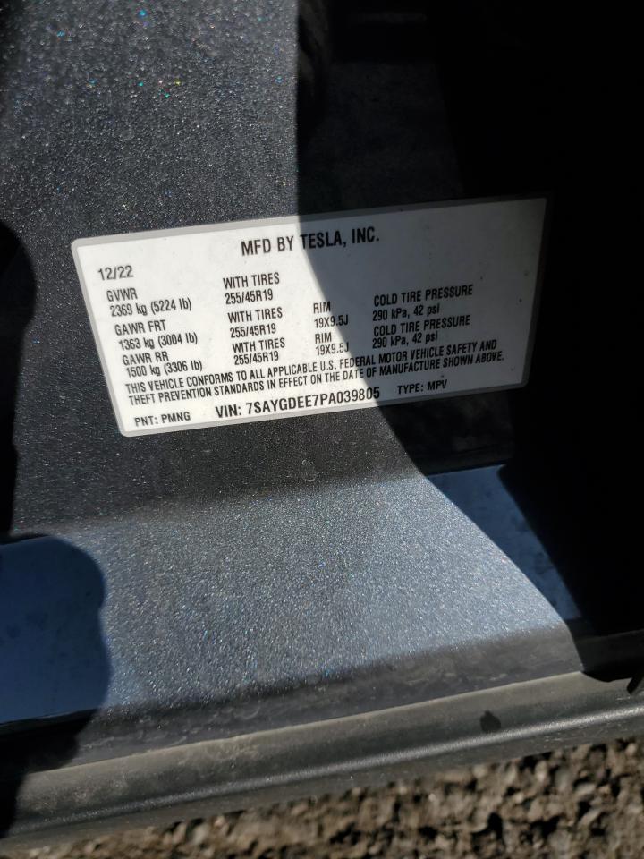 2023 Tesla Model Y VIN: 7SAYGDEE7PA039805 Lot: 90583185