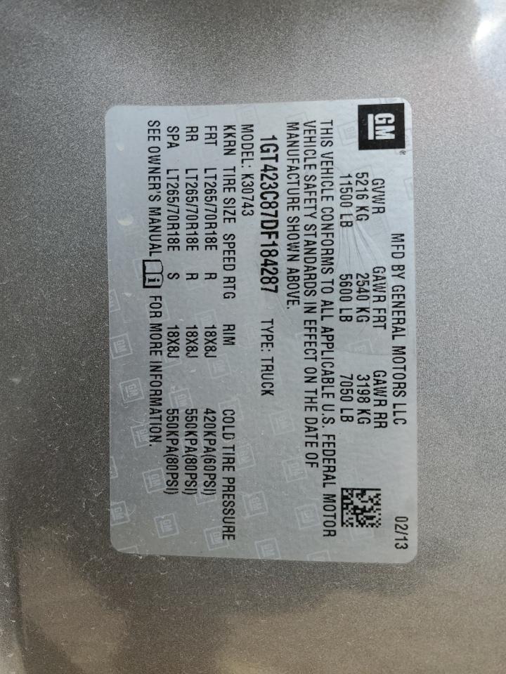 2013 GMC Sierra K3500 Sle VIN: 1GT423C87DF184287 Lot: 91703455