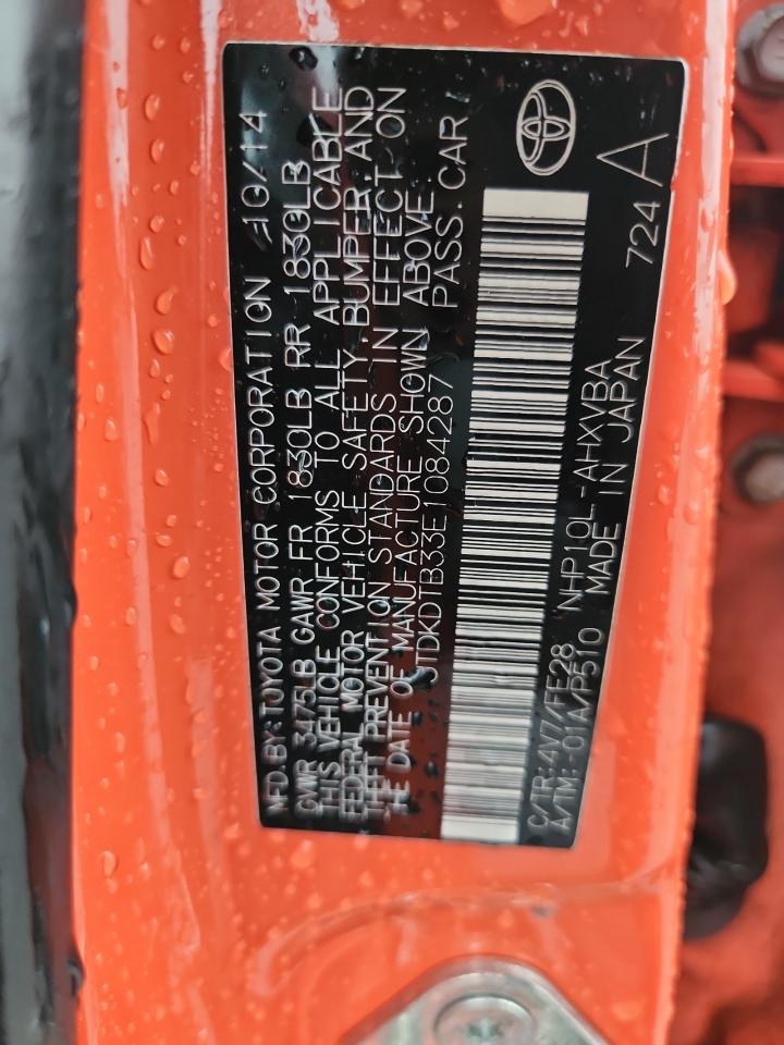 2014 Toyota Prius C VIN: JTDKDTB33E1084287 Lot: 93888935