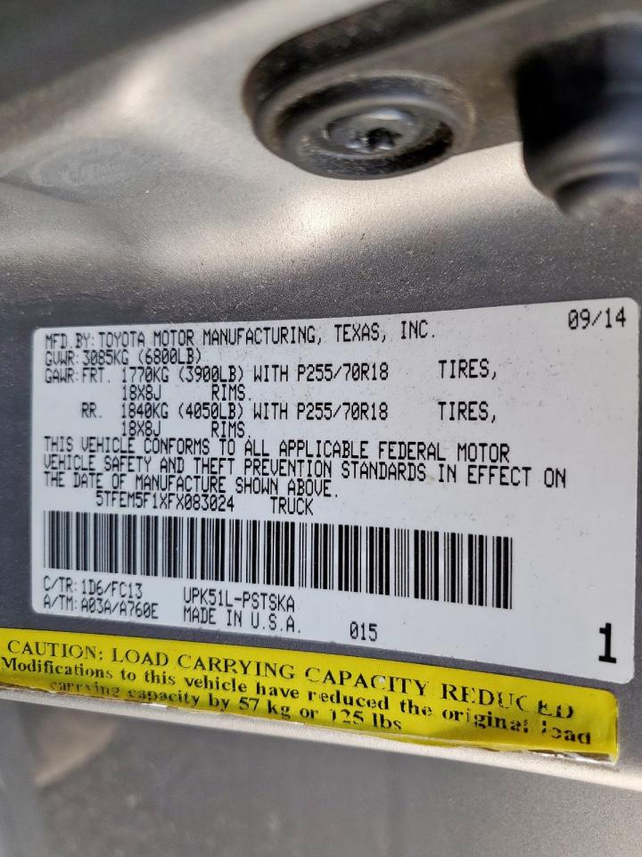 2015 Toyota Tundra Crewmax Sr5 VIN: 5TFEM5F1XFX083024 Lot: 91944315