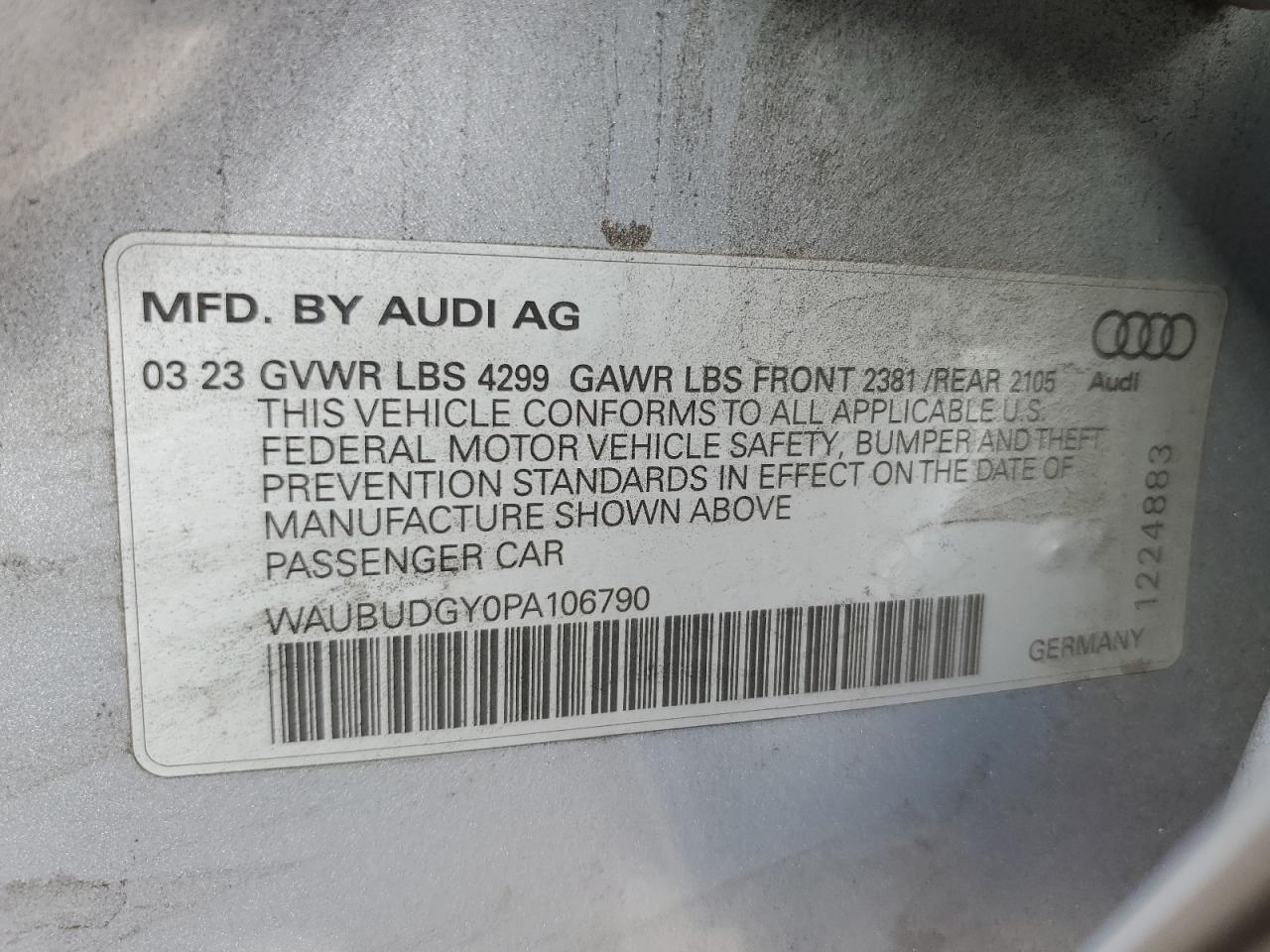 2023 Audi A3 Premium Plus VIN: WAUBUDGY0PA106790 Lot: 92948945