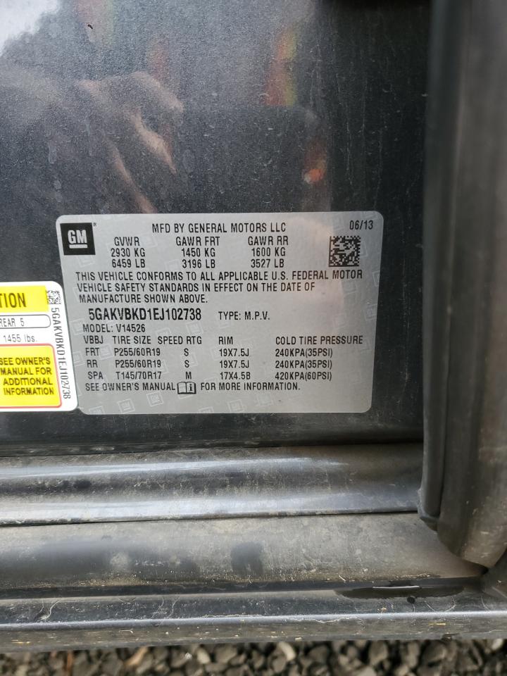 2014 Buick Enclave VIN: 5GAKVBKD1EJ102738 Lot: 93569575