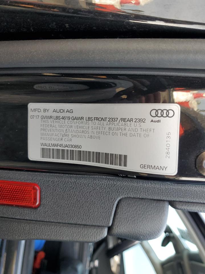 2018 Audi A4 Premium Plus VIN: WAULMAF45JA030850 Lot: 90898335