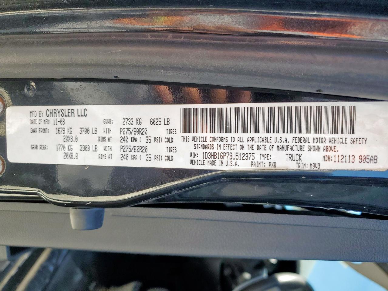 2009 Dodge Ram 1500 VIN: 1D3HB16P79J512375 Lot: 92229775