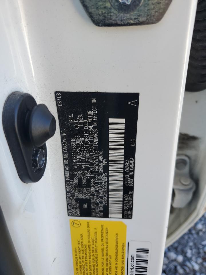 2009 Lexus Rx 350 VIN: 2T2GK31U99C070915 Lot: 91487435