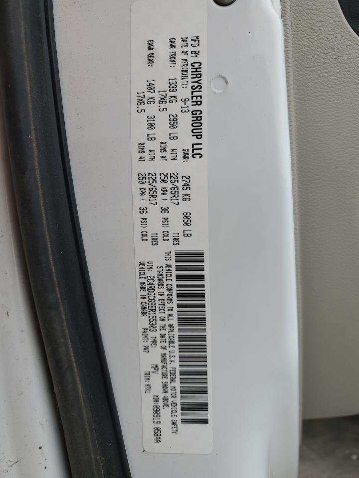 2014 Dodge Grand Caravan Sxt VIN: 2C4RDGCG9ER155303 Lot: 92131235