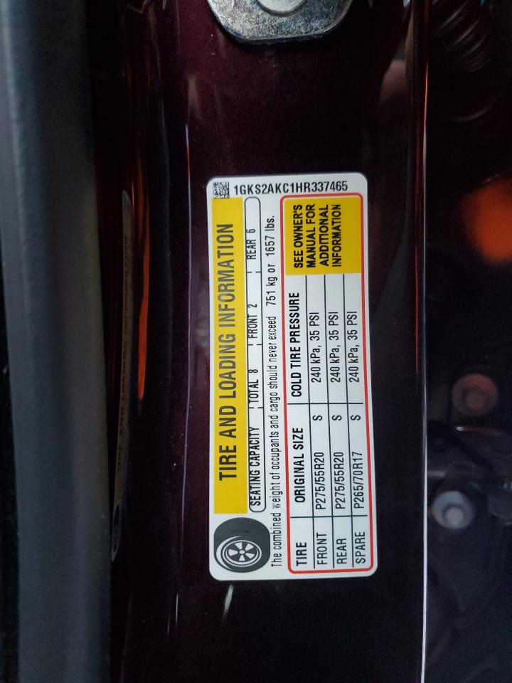 2017 GMC Yukon Sle VIN: 1GKS2AKC1HR337465 Lot: 91367795