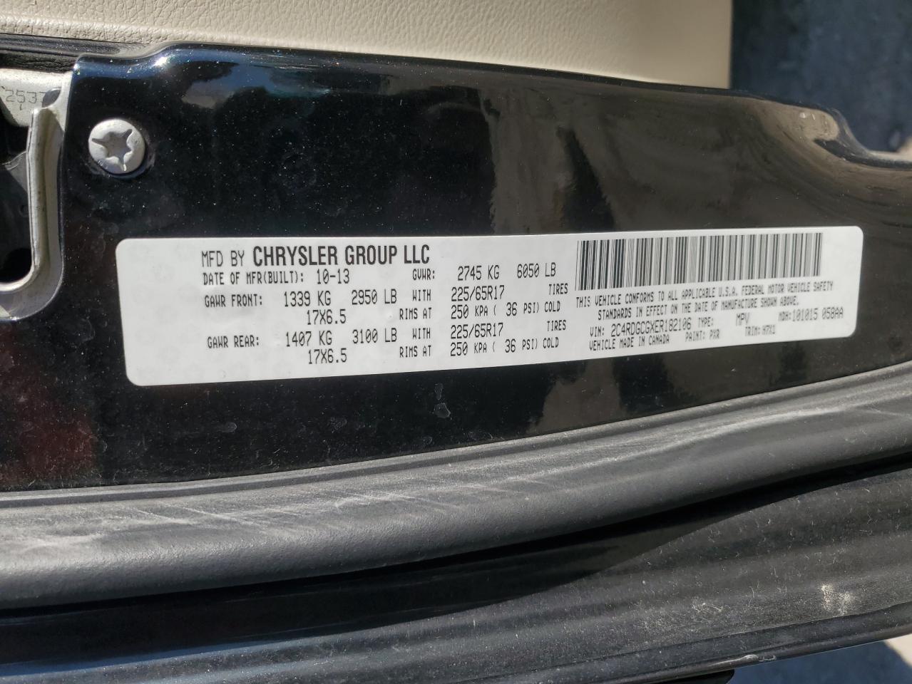 2014 Dodge Grand Caravan Sxt VIN: 2C4RDGCGXER182106 Lot: 91482085