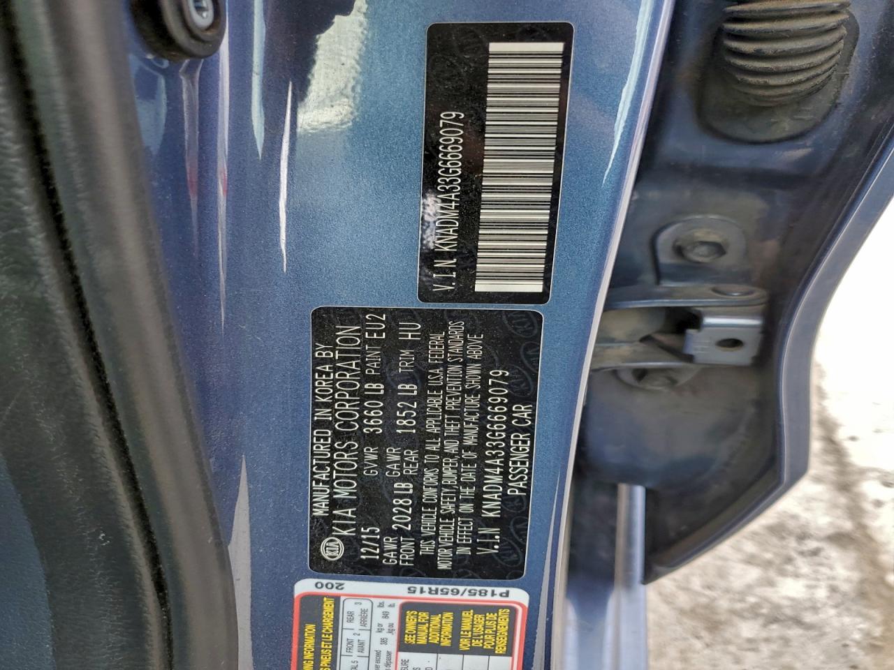 2016 Kia Rio Lx VIN: KNADM4A33G6669079 Lot: 94295505